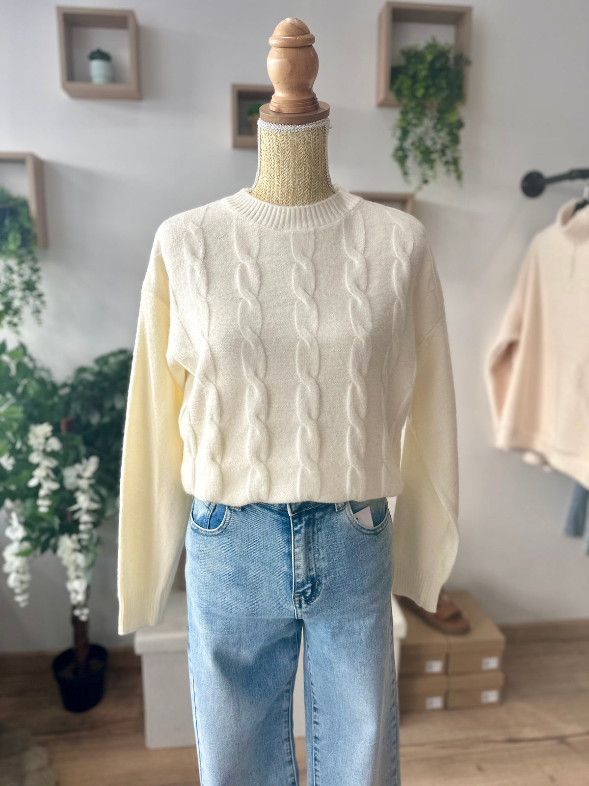 Pull maille torsadé