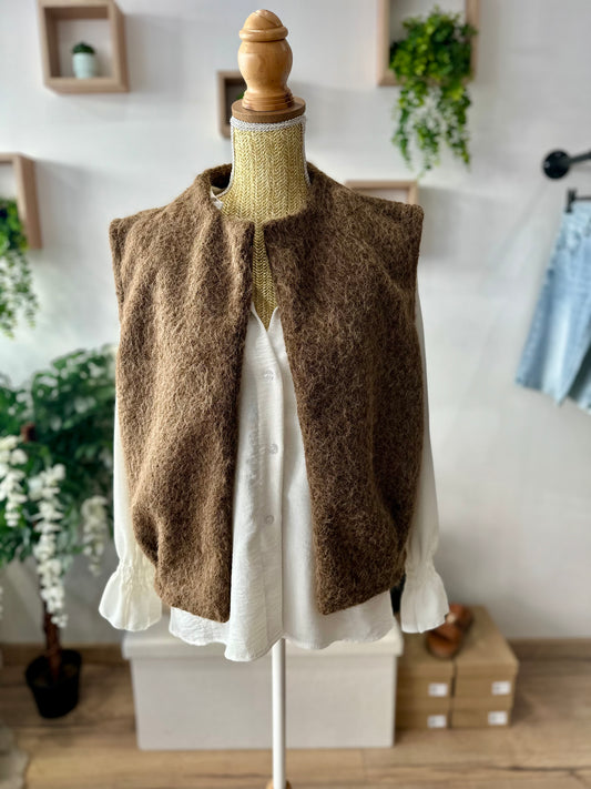 Veste sans manches Lily marron clair