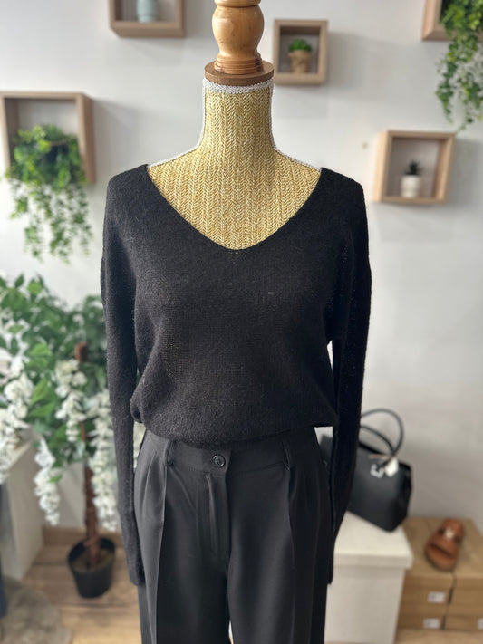Pull col V noir